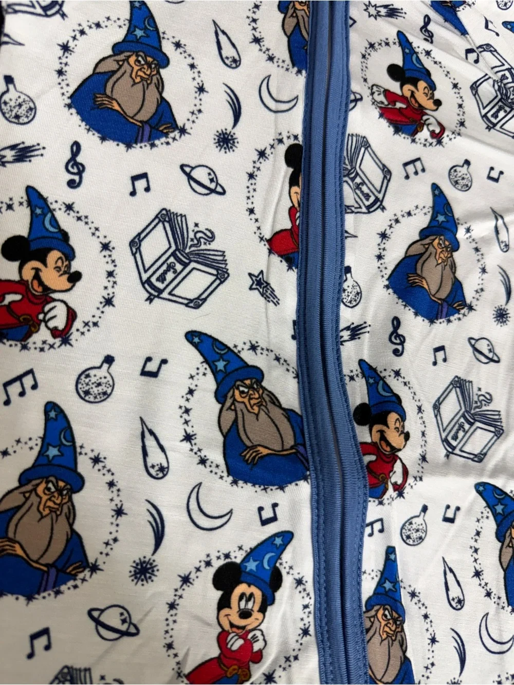 Disney Baby Blue Mickey Mouse & Sorcerer Print Bamboo One-Piece